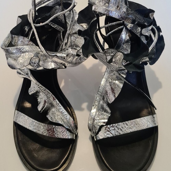 Isabel Marant Ansel Metallic Sandals 'Size 39' Like New - Picture 4 of 4